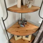 Wooden shelves