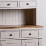 Wooden and white cabinet with shelves