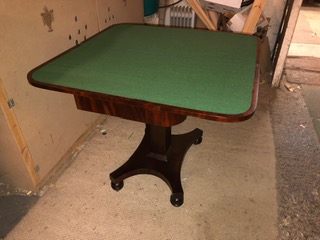 Green and mahogany table